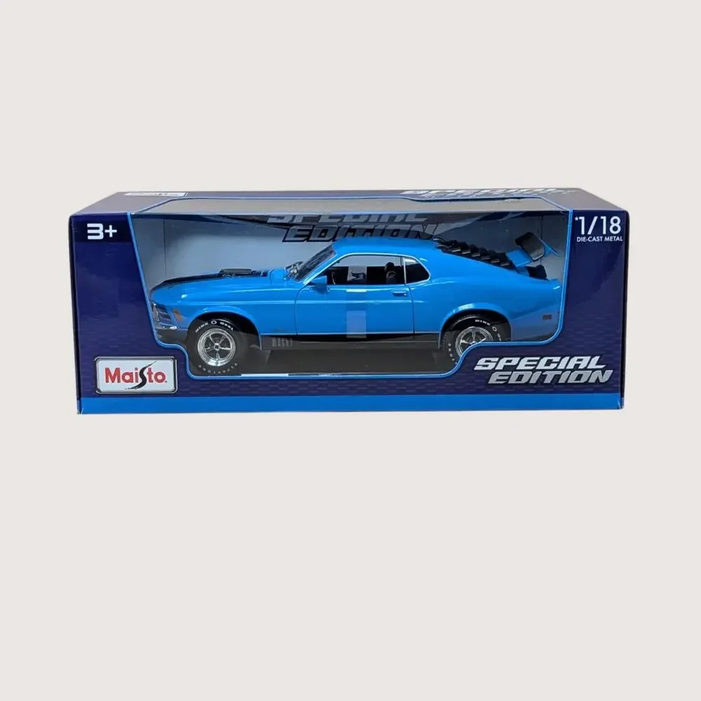 Maisto 1/18 1970 Ford Mustang Mach 1 Special Edition Die Cast Car Blue